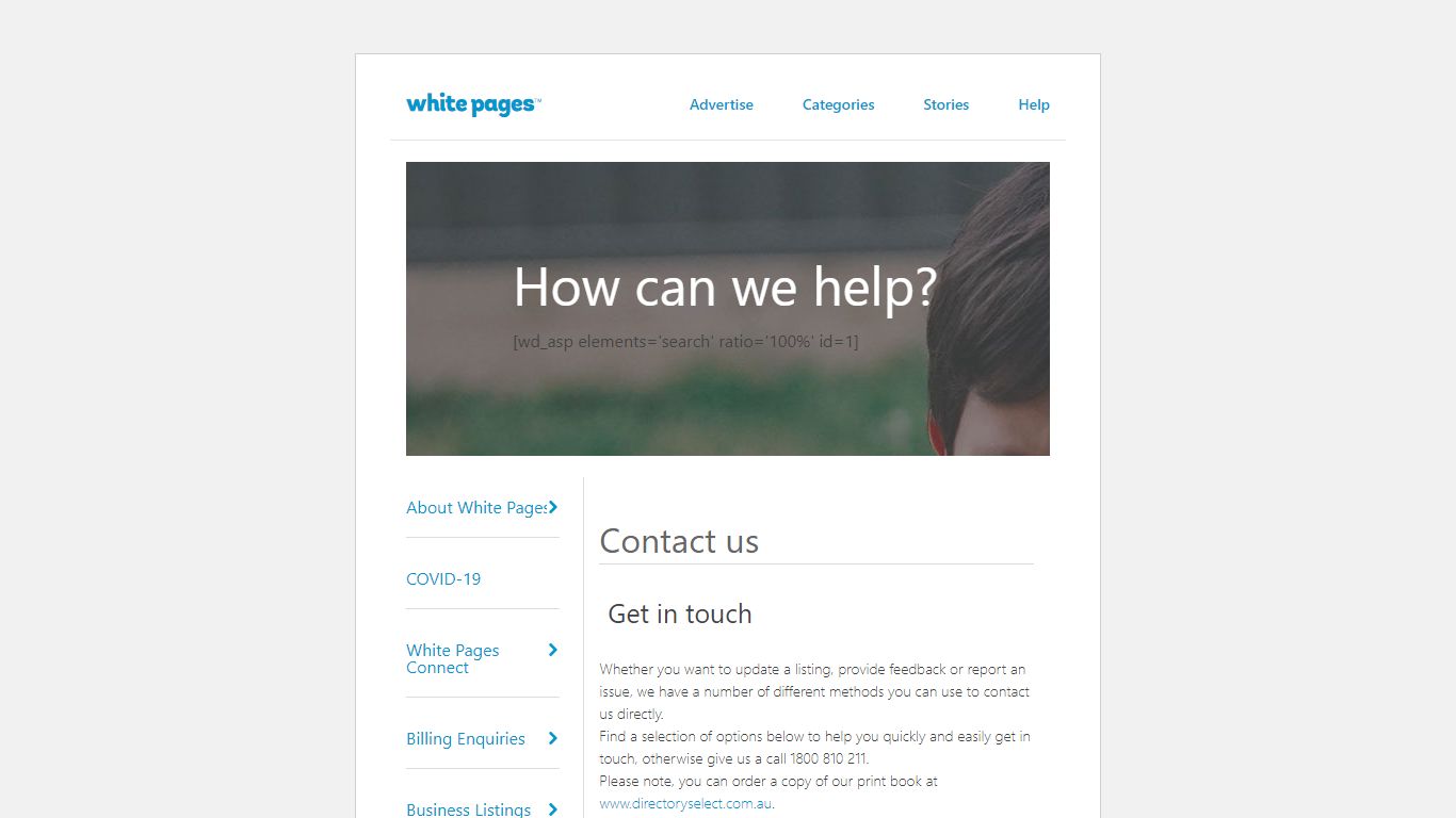 Contact us | White Pages Help